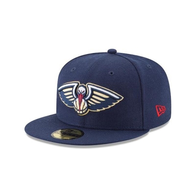 Blue New Orleans Pelicans Hat - New Era NBA Team Color 59FIFTY Fitted Caps USA4051268